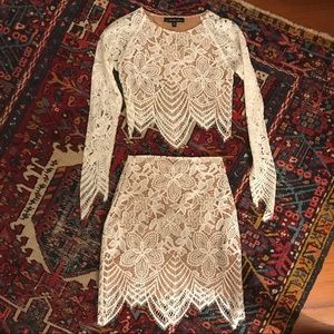 Two piece white dress